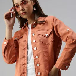 SHOWOFF Women Rust Cotton Tailored Jacket-picture-25