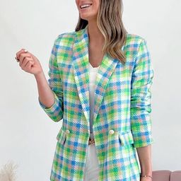 StyleCast Blue Checked Tailored Jacket-picture-11