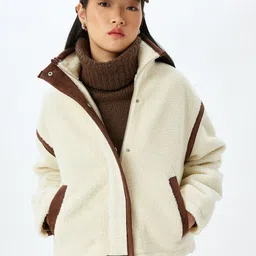 Koton Women Checked Crop Tailored Jacket-image-40
