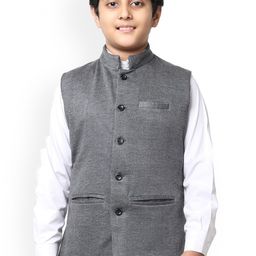IndiWeaves Boys Mandarin Collar Fleece Nehru Jacket-18
