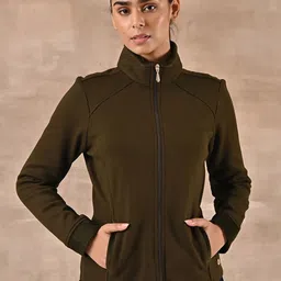 Lakshita Women Mock-Collar Bomber Jacket-image-38