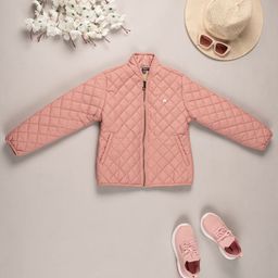 Purple United Kids Girls Geometric Quilted Jacket-image-44