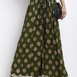 Trend Level Ethnic Motifs Printed Flared Knitted Palazzos-image-97