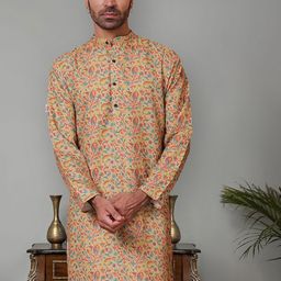 Jompers Men Floral Thread Work Pathani Kurta-25
