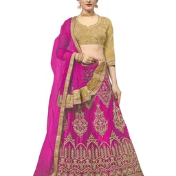 MANVAA Embroidered Thread Work Semi-Stitched Lehenga & Unstitched Blouse With Dupatta-picture-50