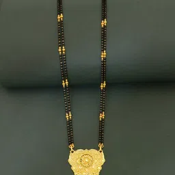 Ramdev Art Fashion Jwellery Gold-plated Stone-studded & Beaded Mangalsutra-image-36
