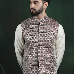 SOJANYA Geometric Woven Nehru Jacket-54