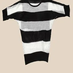 J Style Striped Net Top-picture-0