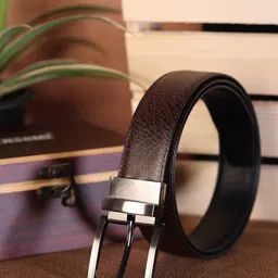 ZEVORA Men Textured Reversible Leather Belt-image-93