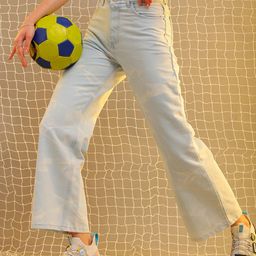 Freehand by The Indian Garage Co Women Blue  White Flared Printed Pure Cotton Jeans-image-90