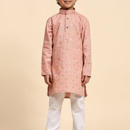 Pro-Ethic STYLE DEVELOPER Boys Embroidered Sequinned Kurta with Pyjamas-25