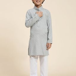 Pro-Ethic STYLE DEVELOPER Boys Ethnic Motifs Embroidered Sequined Kurta with Pyjamas-19