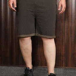 bigbanana Men Mid Rise Regular Fit Self Design Plus Size Regular Shorts image 1