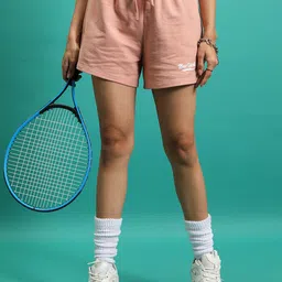 Tokyo Talkies Women Nude-Coloured Relaxed Fit Mid-Rise Sports Shorts-picture-20