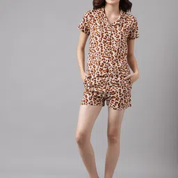 I Love She Women Animal Printed Shorts-image-83