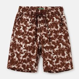 United Colors of Benetton Boys Conversational Printed Mid Rise Cotton Shorts-picture-25