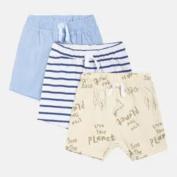 MINI KLUB Infants Pack Of 3 Printed Mid Rise Regular Shorts-picture-9