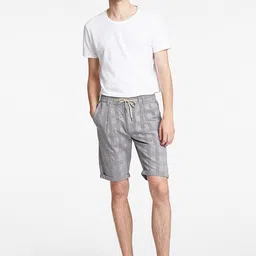 LINDBERGH Men Grey Checked Shorts-image-99