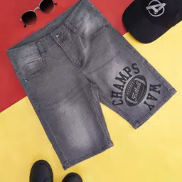 Pantaloons Junior Boys Typography Printed Mid Rise Cotton Denim Shorts-image-70