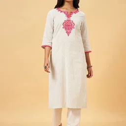 RANGMANCH BY PANTALOONS Striped Thread Work Kurta-picture-14