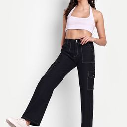 Next One Women Smart Wide Leg High-Rise Stretchable Cotton Jeans-picture-30