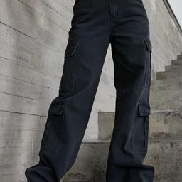 Next One Women Black Smart Wide Leg High-Rise Clean Look Stretchable Jeans-image-125