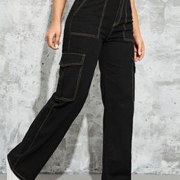 Next One Women Smart Wide Leg High-Rise Clean Look Stretchable Cargo Jeans-picture-27