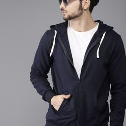 Campus Sutra Men Navy Blue Hooded Sweatshirt-image-76