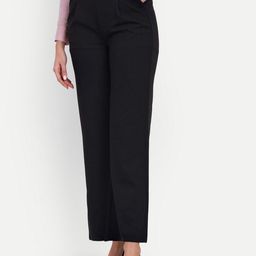 Next One Women Smart Loose Fit High-Rise Easy Wash Pleated Trousers-picture-17