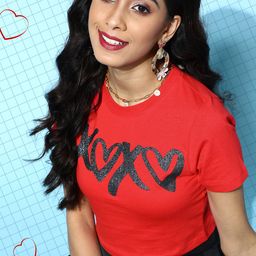 SASSAFRAS Women Gorgeous Red Graphic Cropped Tshirt-image-75