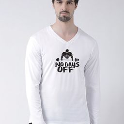 Friskers Typography Printed V-Neck T-shirt-image-96
