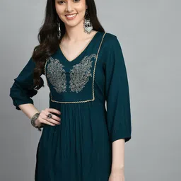 MEESAN Embroidered Gotta Patti Ethnic Tunic-34