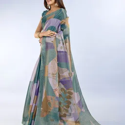 SUVIKAS CREATION Pamper Yourself Abstract Printed Tissue Sarees image 5