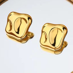 KRENOZ Gold-Plated Chunky Contemporary Studs-image-71