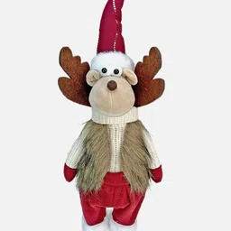 Little Surprise Box LLP Maroon & White Self Standing Reindeer Christmas Decor-image-91