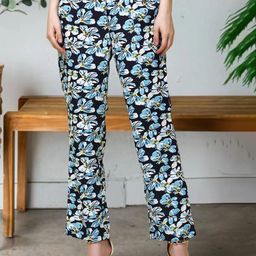 Popwings Women Floral Printed Relaxed High-Rise Easy Wash Trousers-image-39