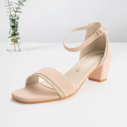 Marc Loire Women Cream-Coloured Solid Suede Heels-34