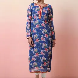Sangria Floral Printed Straight Kurta-58