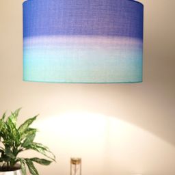 Grated ginger Blue Cylindrical Shaped Jute Traditional Ceiling Lamp-6