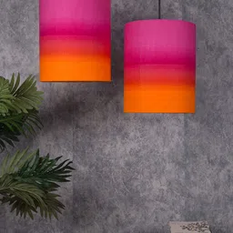 Grated ginger Pink & Orange Pack of 2 Twin Ceiling Lamp-36