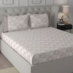 MASPAR Backyard Patio Grey Printed 200 TC Cotton Double King Bedsheet & 2 Pillow Covers-picture-41