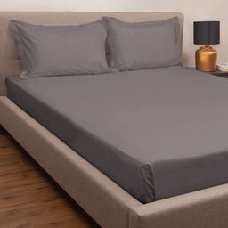PETAL HOME Grey 300 TC King Bedsheet with 2 Pillow Covers-image-24