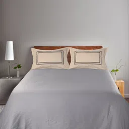 Saral Home Grey & Beige 160 TC Queen Bedsheet with 2 Pillow Covers-image-92