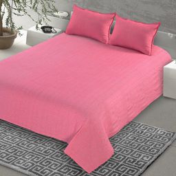 Saral Home Pink 160 TC Cotton King Bedsheet with 2 Pillow Covers-image-17