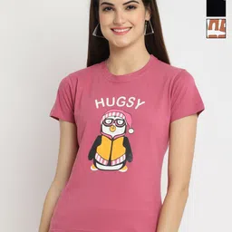 Dreambe Women Pack of 3 Typography Printed Round Neck Cotton T-shirts-image-79