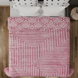 Aura Pink & White Mink Heavy Winter Double Bed Blanket-image-48