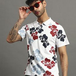 Nins Moda Men Cotton Printed Polo Collar T-shirt-image-60