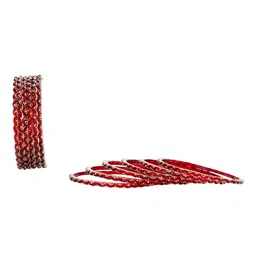 KOTTIAR CREATIONS Set Of 12 Crystal-Studded Bangles-15