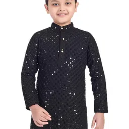 SQS Boys Slim Fit Full Sleeve Cotton Sequinned Kurta-picture-2