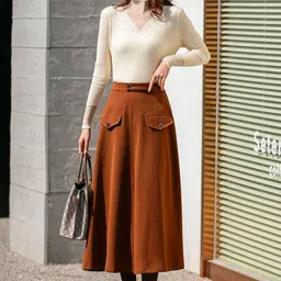 KPOP Flared A-Line Maxi Skirt-image-44